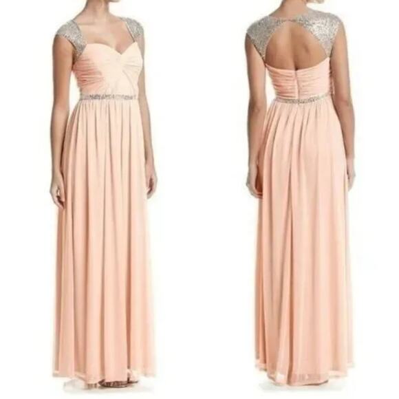 NWT ADRIANNA PAPELL DRESS GOWN 16W PINK MOTHER OF THE BRIDE BRIDESMAID FORMAL - Picture 1 of 16